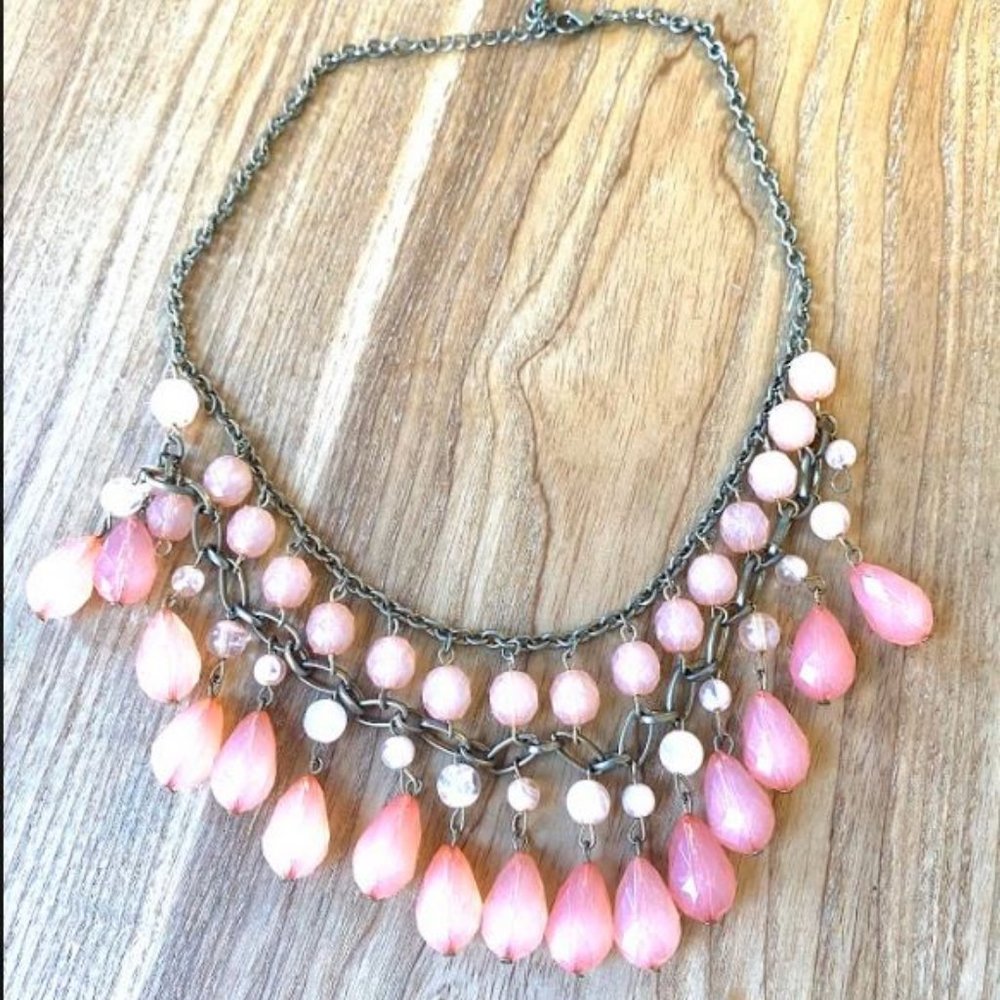 Pink Multi-Layer Beaded Necklace